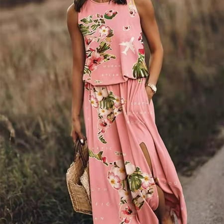 Women Summer Dress Side Split Crew Neck Printed Loose Sleeveless Maxi Dress Long Skirt for Girl Lady Beach Cover ups 6 2XL
Women Summer Dress Side Split Crew Neck Printed Loose Sleeveless Maxi Dress Long Skirt for Girl Lady Beach Cover ups 6 2XL