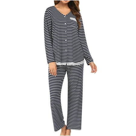 BLVB Women s Pajama Set Long Sleeve Sleepwear Soft Comfy Lounge Sets Pajamas Top and Pants Casual Loose Pjs Nightwear Navy
BLVB Women s Pajama Set Long Sleeve Sleepwear Soft Comfy Lounge Sets Pajamas Top and Pants Casual Loose Pjs Nightwear Navy
