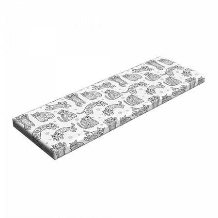 Cats Bench Pad Ornamental Kittens with Floral Pattern Animal Love Sketch Art HR Foam Cushion with Decorative Fabric Cover 45 x 15 x 2 Black White by Ambesonne
Cats Bench Pad Ornamental Kittens with Floral Pattern Animal Love Sketch Art HR Foam Cushion with Decorative Fabric Cover 45 x 15 x 2 Black White by Ambesonne