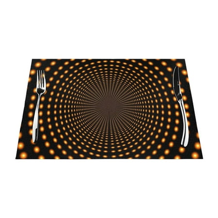 

XMXY Woven Placemats Set of 6 PCS Background Multicoloured Table Mats Washable Heat Resistant Placemats