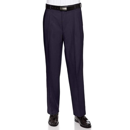RGM Mens Pleated Front Dress Pants – Wool Blend Long Formal Pants for Men, Made in US Navy 48 Long