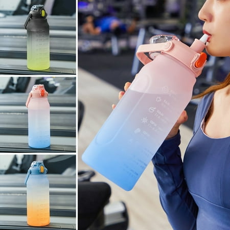 Chicmine 1500/2000ML Sports Water Bottle Large Capacity Straw Gradient Color Frosted Leakproof Handle Fitness Water Cup Outdoor Supplies
Chicmine 1500/2000ML Sports Water Bottle Large Capacity Straw Gradient Color Frosted Leakproof Handle Fitness Water Cup Outdoor Supplies