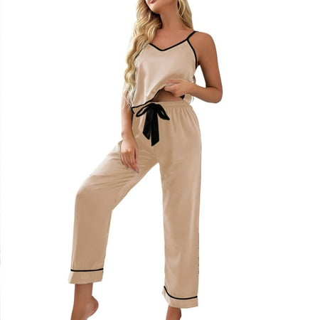 ZRBYWB Pajamas For Women s Ice Silk Suspenders Pants Pajamas Women Spring Summer Ties Thin Straight Pants Home Wear Home Suit Women Pajama Set
ZRBYWB Pajamas For Women s Ice Silk Suspenders Pants Pajamas Women Spring Summer Ties Thin Straight Pants Home Wear Home Suit Women Pajama Set