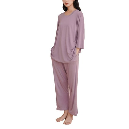 Homgro Women s 2 Piece Pajama Set Long Sleeve Tops and Pants Cozy Pajamas Fall Soft Spring Ankle Length Pjs Purple X-Large
Homgro Women s 2 Piece Pajama Set Long Sleeve Tops and Pants Cozy Pajamas Fall Soft Spring Ankle Length Pjs Purple X-Large