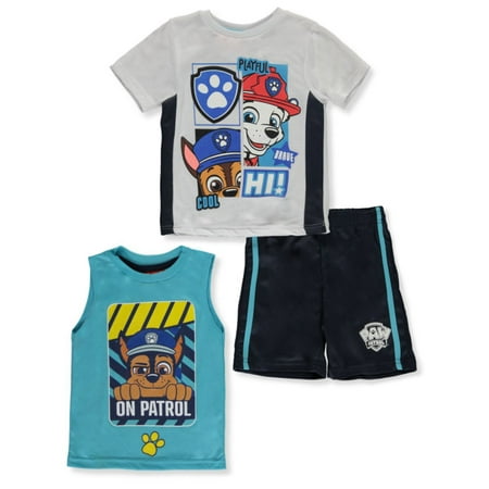 Paw Patrol Boys 3-Piece Shorts Set Outfit - white 2t (Toddler)