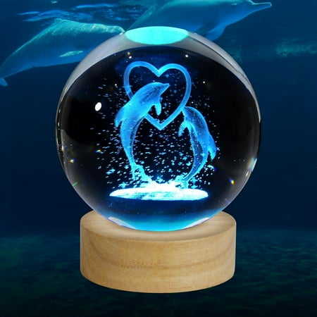 3D Dolphin Crystal Ball Night Light Upgraded 3.15 Inch Glass Ball Lamp With 16 Color Led Wooden Base Dolphin Decor Birthday Holiday Christmas Gifts For Boys Girls Friends
3D Dolphin Crystal Ball Night Light Upgraded 3.15 Inch Glass Ball Lamp With 16 Color Led Wooden Base Dolphin Decor Birthday Holiday Christmas Gifts For Boys Girls Friends