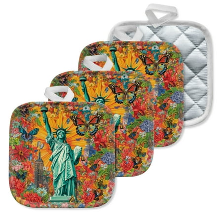 4Pcs Pot Holder for Kitchen Colorful Liberty - Flower Scene Composition Square Heat Resistant Hotpads 8x8in Non Slip Dirt-Proof Kitchen Cook Oven Potholders Machine Washable
4Pcs Pot Holder for Kitchen Colorful Liberty - Flower Scene Composition Square Heat Resistant Hotpads 8x8in Non Slip Dirt-Proof Kitchen Cook Oven Potholders Machine Washable