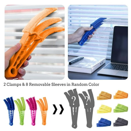 GA Window Blind Cleaner Duster Brush Air Conditioning Cleaner Shutter Home Tool 2 Clamp and 8 Sleeves