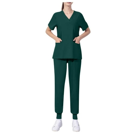 Cakiesky Scrubs for Women Set Jogger Pants Clearance Plus Size Nurse Uniform Stretch V Neck Pockets Top Jogging Scrub 2 Piece Set Dark Green S
Cakiesky Scrubs for Women Set Jogger Pants Clearance Plus Size Nurse Uniform Stretch V Neck Pockets Top Jogging Scrub 2 Piece Set Dark Green S