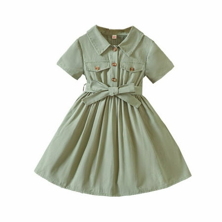 Toddlers Girls Baby Summer Lapel Short Sleeve Solid Color Shirt Dress Princess Dress Children Aged 2-7 Child Sundress Streetwear Kids Dailywear Outwear
Toddlers Girls Baby Summer Lapel Short Sleeve Solid Color Shirt Dress Princess Dress Children Aged 2-7 Child Sundress Streetwear Kids Dailywear Outwear