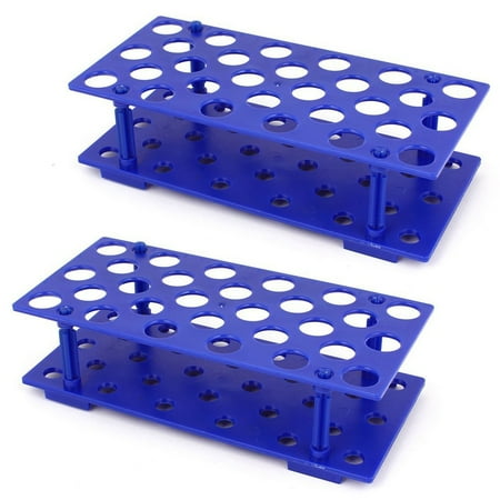 2X Laboratory Plastic 28 Hole 17mm Dia 15ML Centrifugal Test Tube Rack Holder