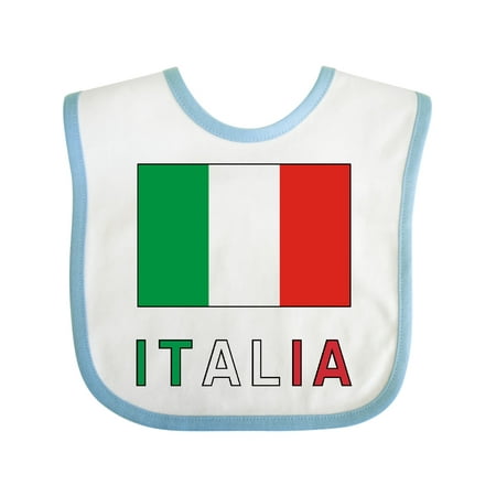 Inktastic Italy Flag & Italia - Black Border Gift Baby Boy or Baby Girl Bib