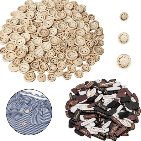 150Pcs Cute Wooden Craft Buttons 2 Holes Tags Labels for Sewing Clothing Accessories DIY Crafting Projects Decorations
150Pcs Cute Wooden Craft Buttons 2 Holes Tags Labels for Sewing Clothing Accessories DIY Crafting Projects Decorations