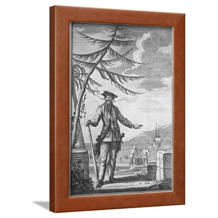 Portrait of Captain Edward Blackbeard Teach Framed Print Wall Art