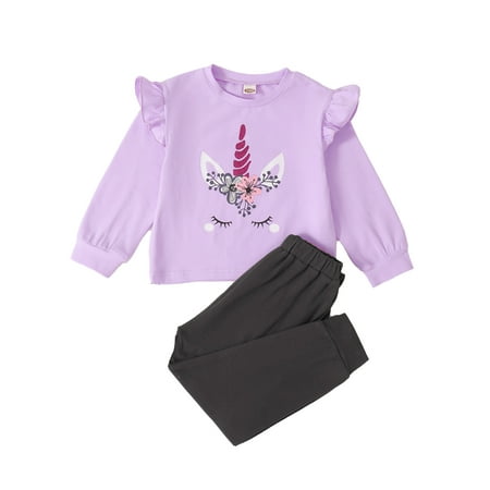 Kucnuzki 12 Months Baby Girl Fall-Winter Outfits Pants Sets 24 Months Long Sleeve Unicorn Causal Tops Elastic Pants 2PCS Set Purple
Kucnuzki 12 Months Baby Girl Fall-Winter Outfits Pants Sets 24 Months Long Sleeve Unicorn Causal Tops Elastic Pants 2PCS Set Purple