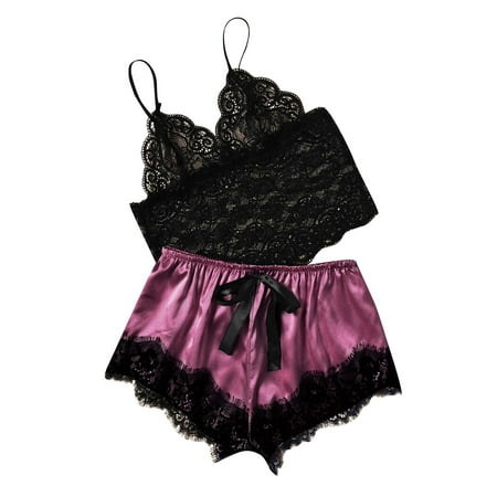 Puntoco Womens Lingerie Plus Size Clearance Satin Lace V-Neck Camisole Bowknot Shorts Set Sleepwear Pajamas Lingerie Hot Pink L(L)
Puntoco Womens Lingerie Plus Size Clearance Satin Lace V-Neck Camisole Bowknot Shorts Set Sleepwear Pajamas Lingerie Hot Pink L(L)