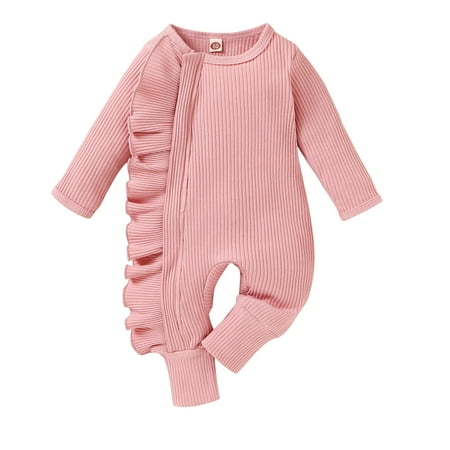 YOUNGER TREE Newborn Baby Girls Ruffle Romper Outfits One-Piece Jumpsuit Coming Home Outfit for Baby Girl(Pink 3-6 Months)
YOUNGER TREE Newborn Baby Girls Ruffle Romper Outfits One-Piece Jumpsuit Coming Home Outfit for Baby Girl(Pink 3-6 Months)