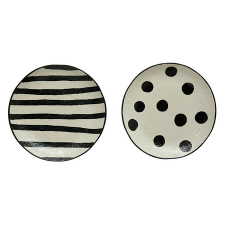 Creative Co-Op Round Hand-Painted Stoneware Plate with Linen Texture Black & White 2 Styles
Creative Co-Op Round Hand-Painted Stoneware Plate with Linen Texture Black & White 2 Styles