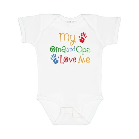 Inktastic Oma and Opa Love Me Grandchild Gift Baby Boy or Baby Girl Bodysuit