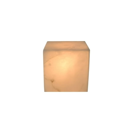 Three Star 8 White Italian Alabaster Square Accent Lamp AB100