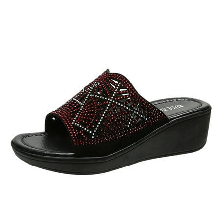 Womens Fashion Wedges Open Toe Knot Beach Shoes Roman Slippers Sandals PU Red Wedges for Women
Womens Fashion Wedges Open Toe Knot Beach Shoes Roman Slippers Sandals PU Red Wedges for Women