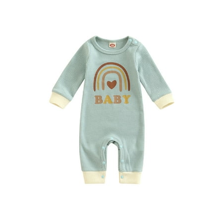 Canrulo Newborn Baby Boys Girls Long Sleeve Waffle Knit Cotton Letter Rainbow Romper Jumpsuit Clothes Light Green 3-6 Months
Canrulo Newborn Baby Boys Girls Long Sleeve Waffle Knit Cotton Letter Rainbow Romper Jumpsuit Clothes Light Green 3-6 Months