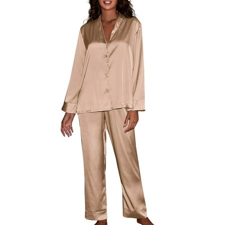 BIZIZA Women Pajama Set Long Sleeve 2 Piece PJ Sets Loungewear Sleepwear Top and Pant Soft Beige M
BIZIZA Women Pajama Set Long Sleeve 2 Piece PJ Sets Loungewear Sleepwear Top and Pant Soft Beige M