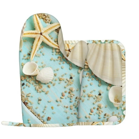Ocean Star Shell Beach Oven Mitt and Pot Holder Set Heat Resistant Non Slip Kitch Glove Potholder Mat for Cooking Baking
Ocean Star Shell Beach Oven Mitt and Pot Holder Set Heat Resistant Non Slip Kitch Glove Potholder Mat for Cooking Baking