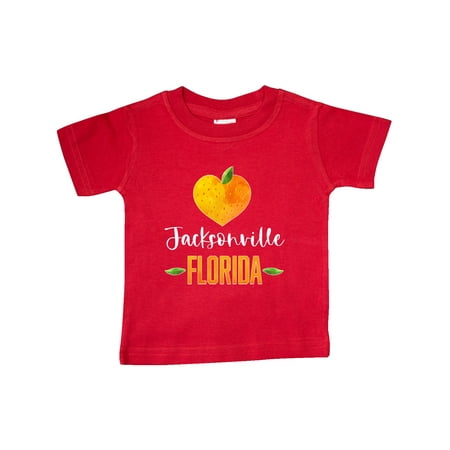 Inktastic Jacksonville Florida Orange in Heart Gift Baby Boy or Baby Girl T-Shirt