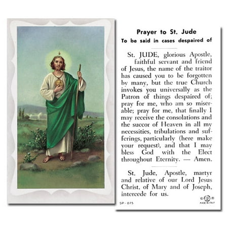 Saint Jude Catholic Prayer Holy Card with Prayer on Back Pack of 100