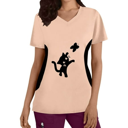 TAIAOJING Women Scrubs Top Workwear Plus Size Top V Neck Short Sleeved Cats Prints T Shirt Blouse
TAIAOJING Women Scrubs Top Workwear Plus Size Top V Neck Short Sleeved Cats Prints T Shirt Blouse