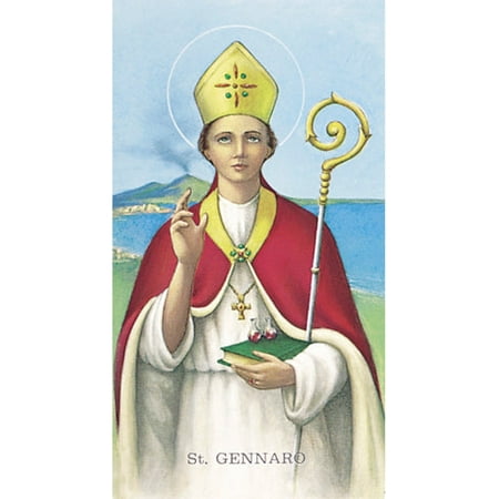 Saint Gennaro Paper Catholic Prayer Holy Card with Blank Back Pack of 100