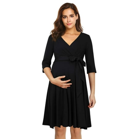 Women s Wrap Maternity Dress Half Sleeve Empire Waist Midi Dress with Belt (M Fuschia)
Women s Wrap Maternity Dress Half Sleeve Empire Waist Midi Dress with Belt (M Fuschia)