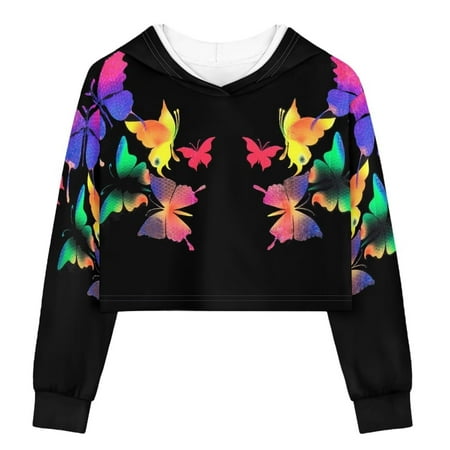 TOADDMOS Colorful Butterfly Trendy Crop Tops for Girls Vintage Children Hoodies 5-6 Long Sleeve Hooded Sweatshirts for Little Girls
TOADDMOS Colorful Butterfly Trendy Crop Tops for Girls Vintage Children Hoodies 5-6 Long Sleeve Hooded Sweatshirts for Little Girls