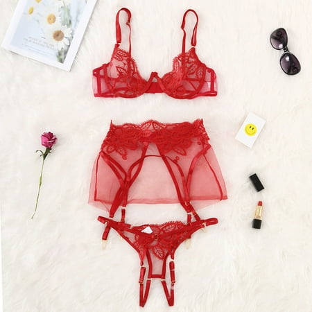 Cotonie Sexy Exquisite Lace Lingerie Bra+Garter+Briefs Set Babydoll Cut-Out Sleepwear
Cotonie Sexy Exquisite Lace Lingerie Bra+Garter+Briefs Set Babydoll Cut-Out Sleepwear