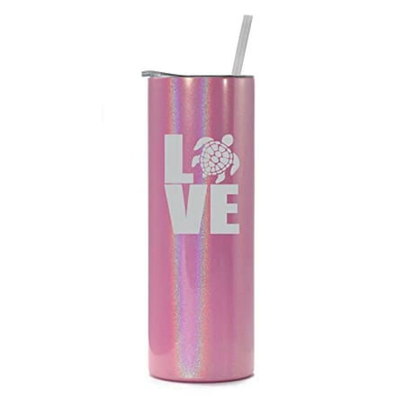 20 oz Skinny Tall Tumbler Stainless Steel Vacuum Insulated Travel Mug Cup With Straw LOVE Sea Turtle (Pink Iridescent Glitter)
20 oz Skinny Tall Tumbler Stainless Steel Vacuum Insulated Travel Mug Cup With Straw LOVE Sea Turtle (Pink Iridescent Glitter)