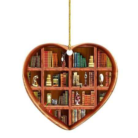 Veki Book Lovers Heart Shaped Bookshelf Pendant Acrylic Ornament Swinging Dog Car Hanging Ornament
Veki Book Lovers Heart Shaped Bookshelf Pendant Acrylic Ornament Swinging Dog Car Hanging Ornament