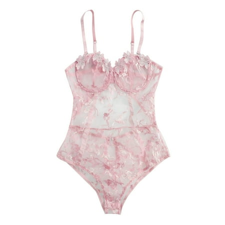 Tangnade Ladies casual underwear bra New Women Lace Lingerie Underwear Teddy Bodysuit Jumpsuit Sleepwear Embroidery Pink L
Tangnade Ladies casual underwear bra New Women Lace Lingerie Underwear Teddy Bodysuit Jumpsuit Sleepwear Embroidery Pink L