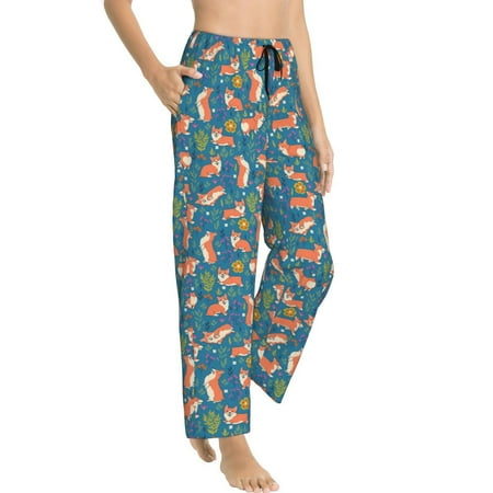 Picia Corgi with Flowers Womens Soft Woven Cotton Elastic Waistband Sleep Pajama Pant Lounge Sleep Pant With Pockets And Drawstring-X-Large
Picia Corgi with Flowers Womens Soft Woven Cotton Elastic Waistband Sleep Pajama Pant Lounge Sleep Pant With Pockets And Drawstring-X-Large