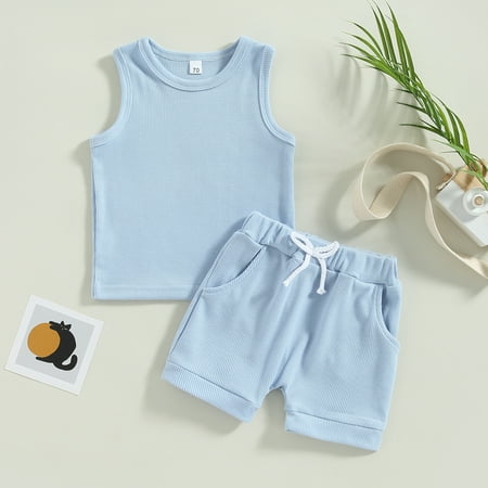 Lamuusaa Infant Boys Girls Summer Clothes Outfits Solid Color Crew Neck Sleeveless Tank Tops T-Shirts and Elastic Waist Shorts 2Pcs Suit
Lamuusaa Infant Boys Girls Summer Clothes Outfits Solid Color Crew Neck Sleeveless Tank Tops T-Shirts and Elastic Waist Shorts 2Pcs Suit
