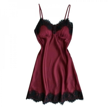 Spree Women Sleeveless Nightdress Silk Satin Night Gown V-neck Summer Lace Patchwork Sleepwear Dress
Spree Women Sleeveless Nightdress Silk Satin Night Gown V-neck Summer Lace Patchwork Sleepwear Dress