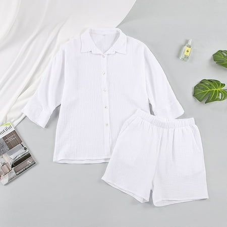 QWZNDZGR HiLoc Casual Sleepwear Cotton Pajamas For Women Sets Suit Turn-Down Collar Nine Quarter Sleeve Sleep Tops Shorts Female Homewear
QWZNDZGR HiLoc Casual Sleepwear Cotton Pajamas For Women Sets Suit Turn-Down Collar Nine Quarter Sleeve Sleep Tops Shorts Female Homewear