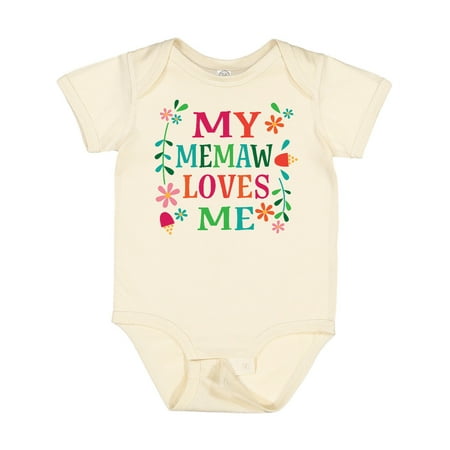 Inktastic My Memaw Loves Me Girl Grandchild Gift Baby Girl Bodysuit