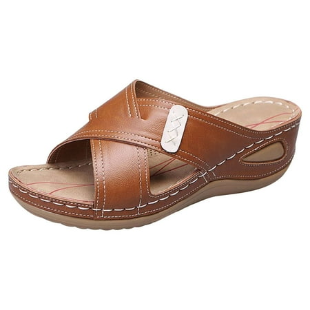 Fanxing Womens Fashion Strappy Slippers Arch Support Sandals for Plantar Fasciitis Casual Wedge Sandals Shoes
Fanxing Womens Fashion Strappy Slippers Arch Support Sandals for Plantar Fasciitis Casual Wedge Sandals Shoes