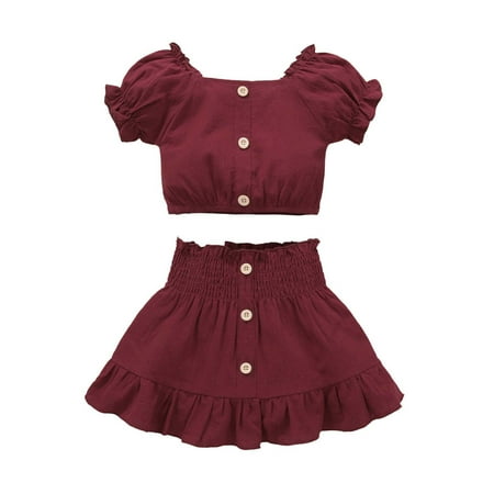 YWDJ 6 Months-3 Years Dress for Girls Toddler Summer Kids Bubble Top Smocked Half Skirt Two-piece Set Wine 18-24 Months 
YWDJ 6 Months-3 Years Dress for Girls Toddler Summer Kids Bubble Top Smocked Half Skirt Two-piece Set Wine 18-24 Months