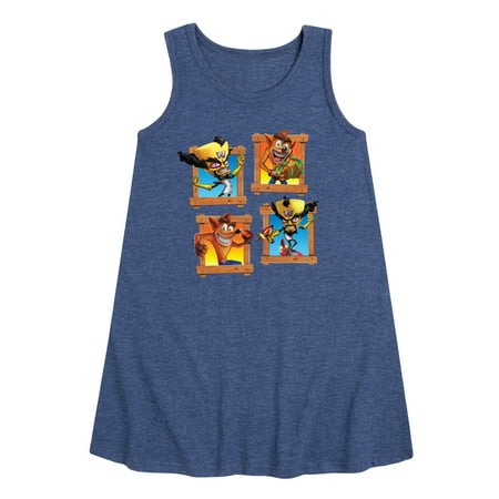 Crash Bandicoot - Crash Cortex Frames - Toddler and Youth Girls A-line Dress