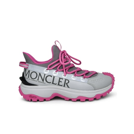 Moncler Woman Trail Grip Sneakers In Gray Polyamide