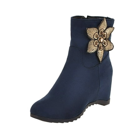QYZEU Womens Knee High Boots Wide Calf Leather Dress Boots for Women Low Heel Ladies Fashion Solid Color Suede Floral Decorative Wedge Heel High Side Zipper Short Boots
QYZEU Womens Knee High Boots Wide Calf Leather Dress Boots for Women Low Heel Ladies Fashion Solid Color Suede Floral Decorative Wedge Heel High Side Zipper Short Boots