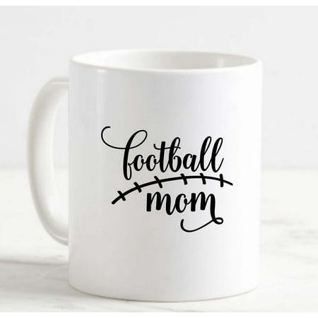 Coffee Mug Football Mom Touchdown Overtime Sports Quarterback White Cup Funny Gifts for work office him her