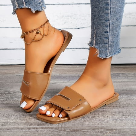 PEASKJP Womens House Slippers Summer Women Slippers Flat Bottom Light Open Toe Casual Beach Thong Strappy Summer Shoes Brown 7.5
PEASKJP Womens House Slippers Summer Women Slippers Flat Bottom Light Open Toe Casual Beach Thong Strappy Summer Shoes Brown 7.5